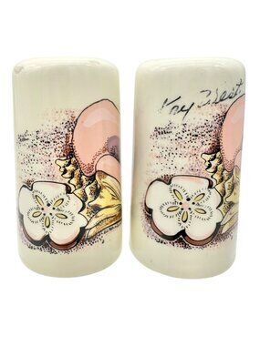 Vintage Key West Ceramic Salt and Pepper Shakers Conch Shell Design 3 inch Tall